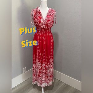 2/$30🌸New Pink White 1x 2x 3x Floral Summer Maxi Dress Long Flattering Forgivin